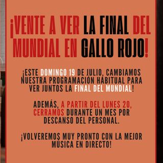 Final del Mundial en Gallo Rojo