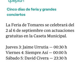 Feria de Tomares: Conciertos Gratis